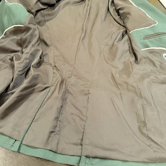 NWT SuitShop Dark Green Suit Jacket Blazer Office Siren Holiday Womens Size 00 - Picture 8 of 13